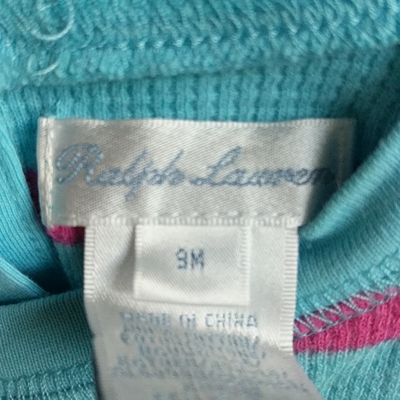 Ralph Lauren baby girl turquoise & hot pink outfit - Picture 6 of 9